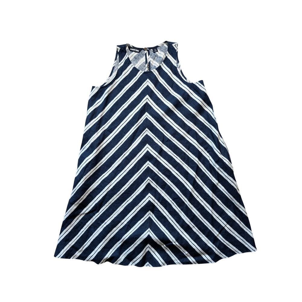 Land's End Womens' shift dress size small, 100% Linen, Summer, sleeveless, Blue